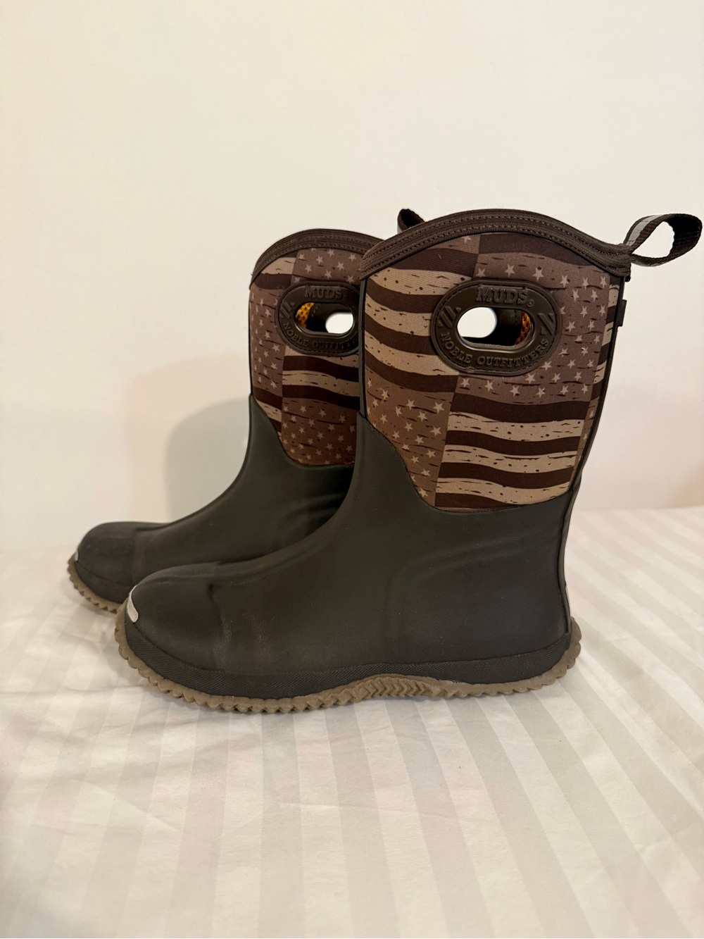 Kids' Brown Flag-Pattern Rain & Snow Boots